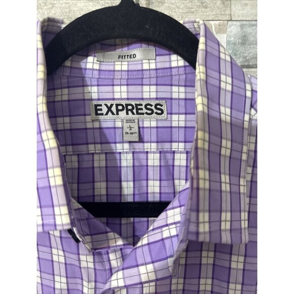 Men’s Express Button Down Shirt Purple Size Large / 15 - Picture 4 of 8